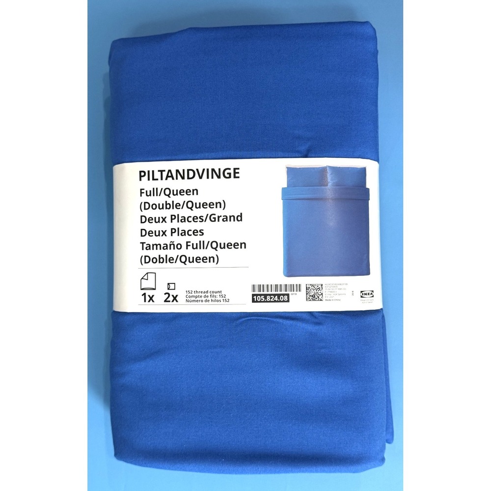 Ikea PILTANDVINGE Duvet cover and 2 pillowcases blue, Full/Queen New
